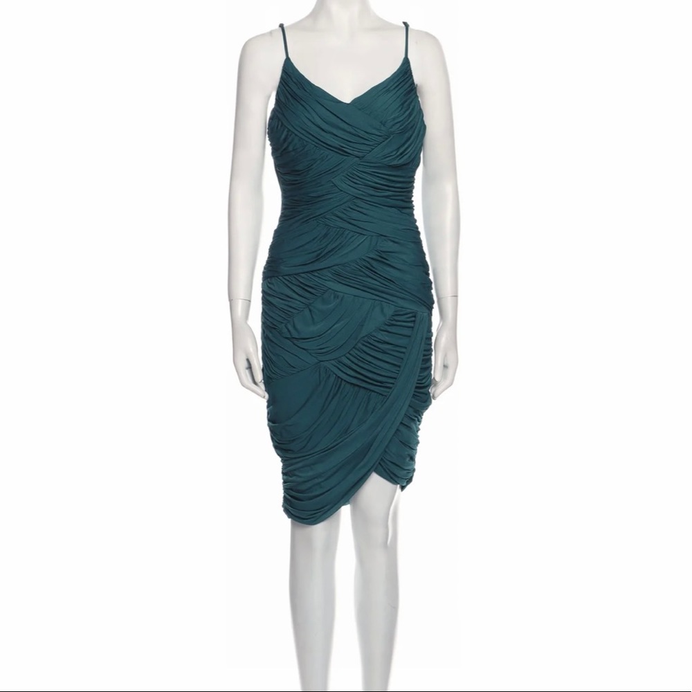 Halston Heritage Sleeveless Cowl Neck Green Dress Size Large